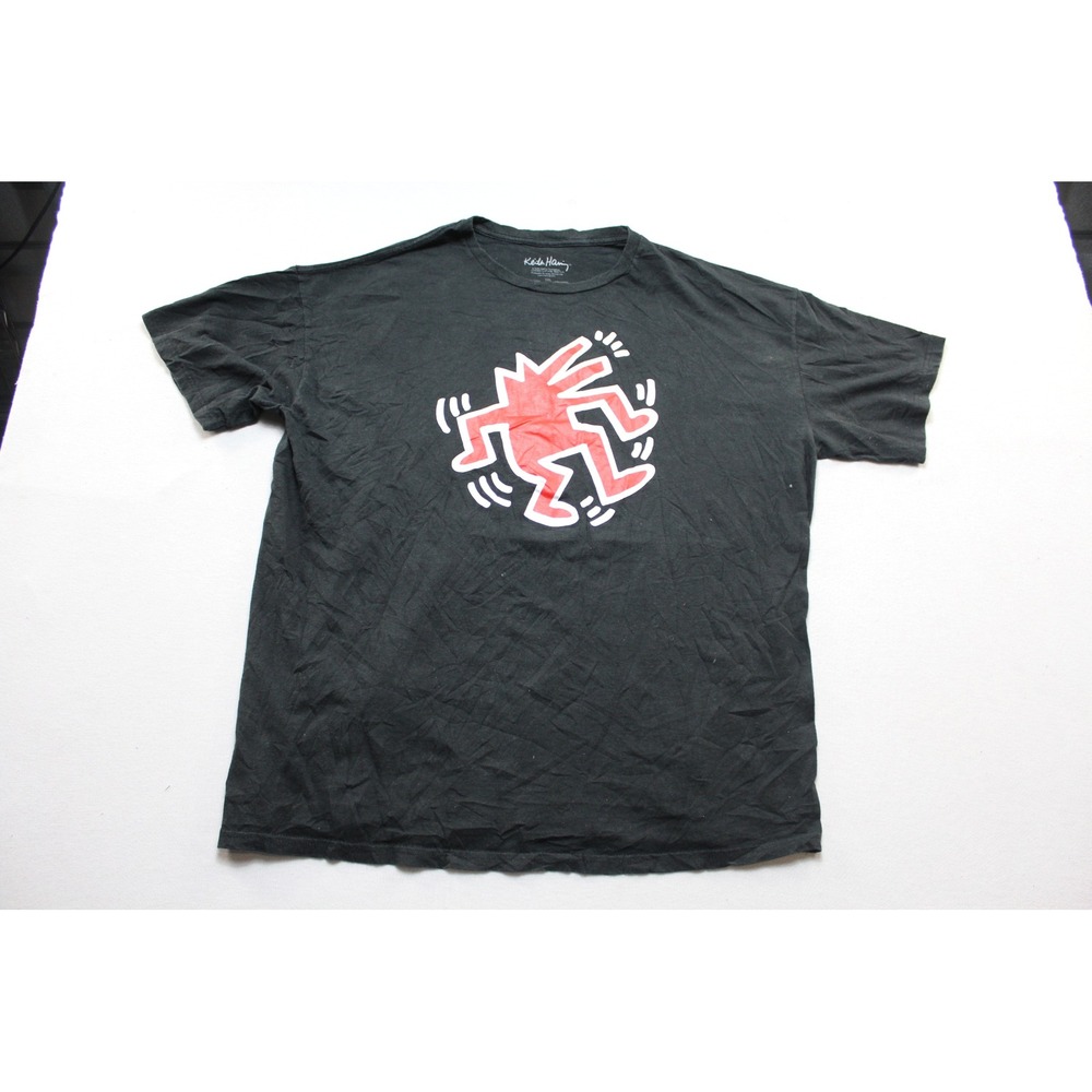 Keith Haring Graphic Tee Women Double Extra Large Black Good Dancing Man Art